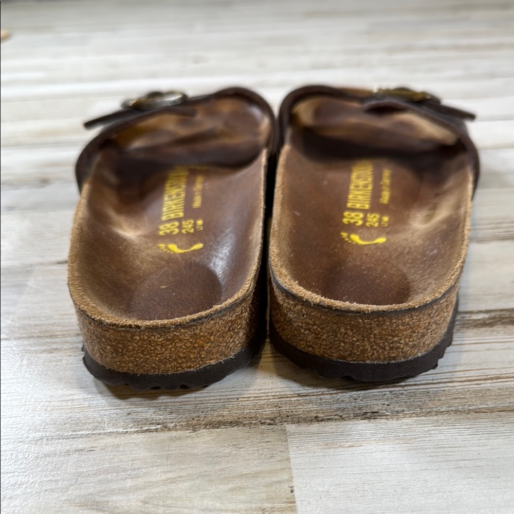 Birkenstock Brown Leather Footbed Sandals - Picture 4 of 8